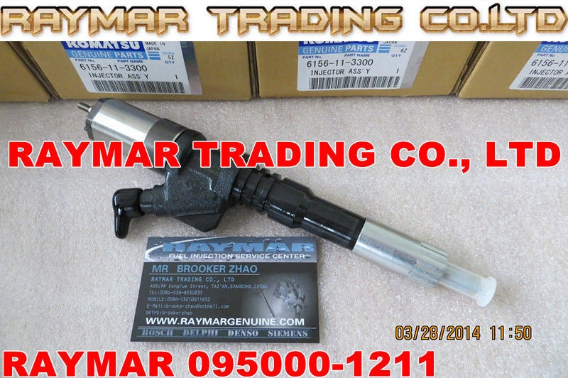 DENSO common rail injector 095000-1210, 095000-1211 for KOMATSU 6156-11-3300, 6156-11-3301